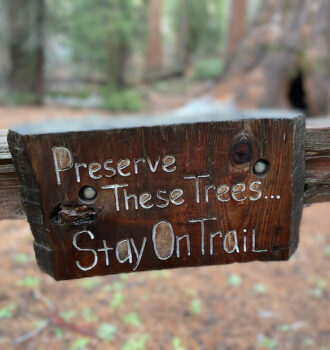 California National Parks Road Trip Preserve the Trees Sign