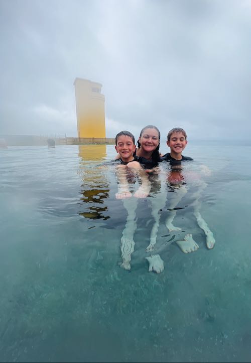 Family at GeoSea Hot Spring