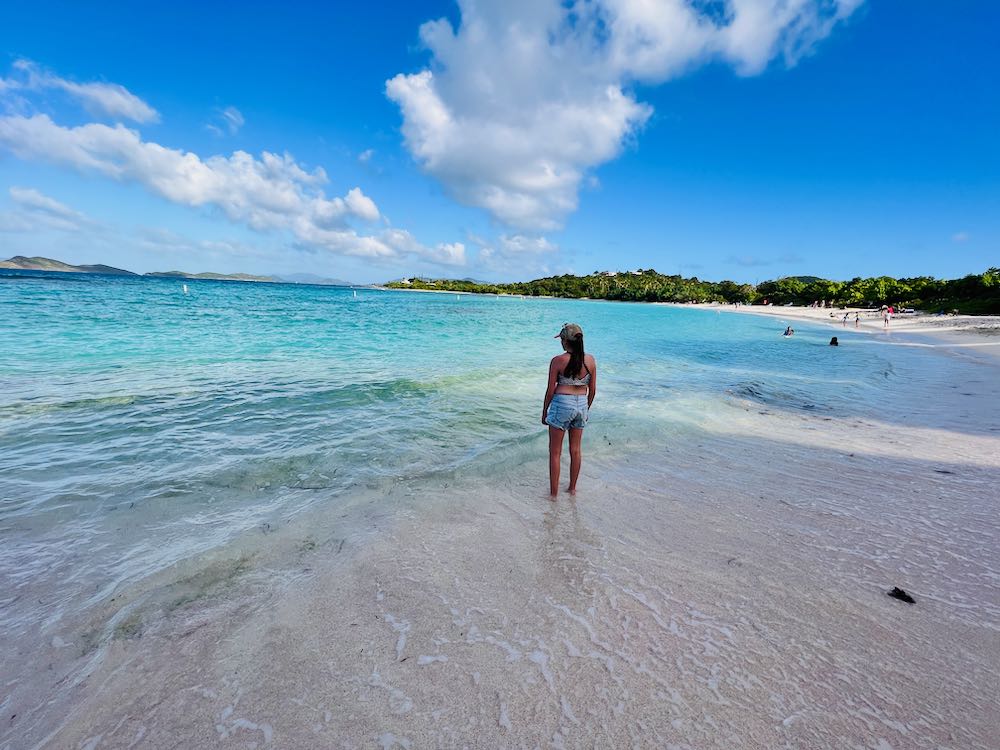 Teen on beach in US Virgin Islands